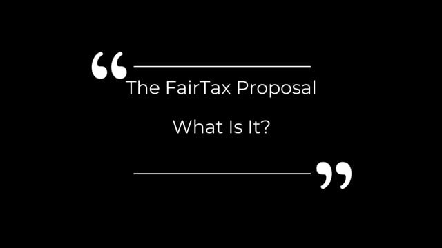 What is the Fair Tax Proposal? Money in Minutes